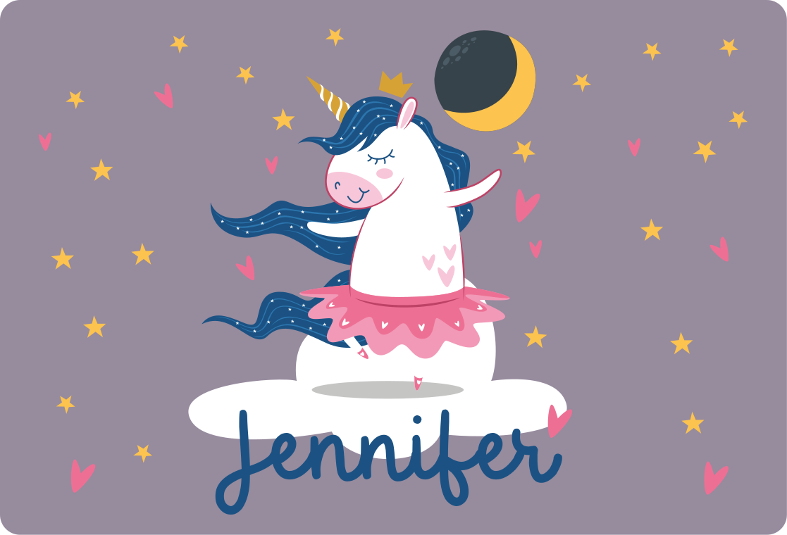 Custom dancing unicorn kids rug - TenStickers