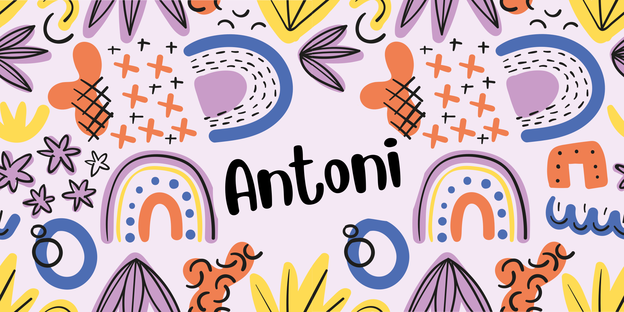 Nordic geometric with name kids rug - TenStickers