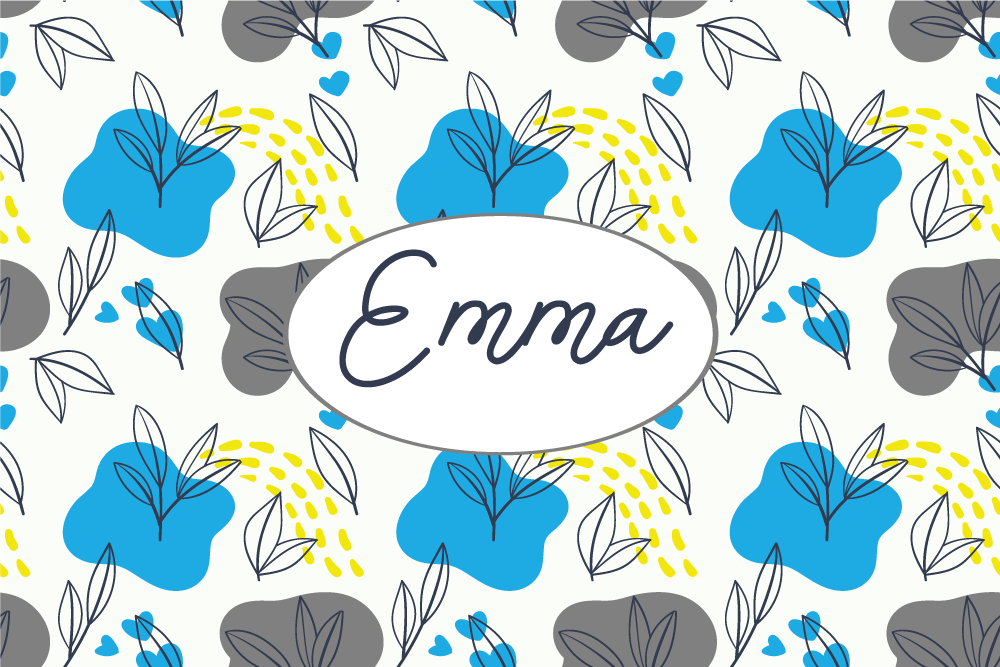 Custom floral name entrance hall rug - TenStickers