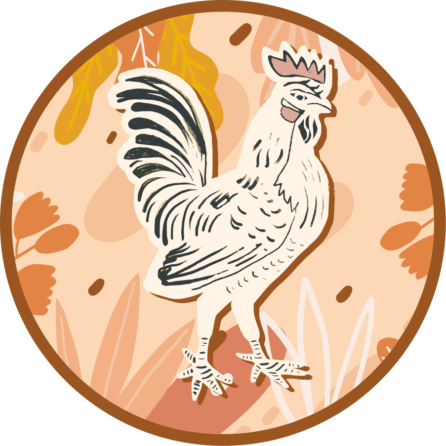 Delightful rooster animal mat - TenStickers