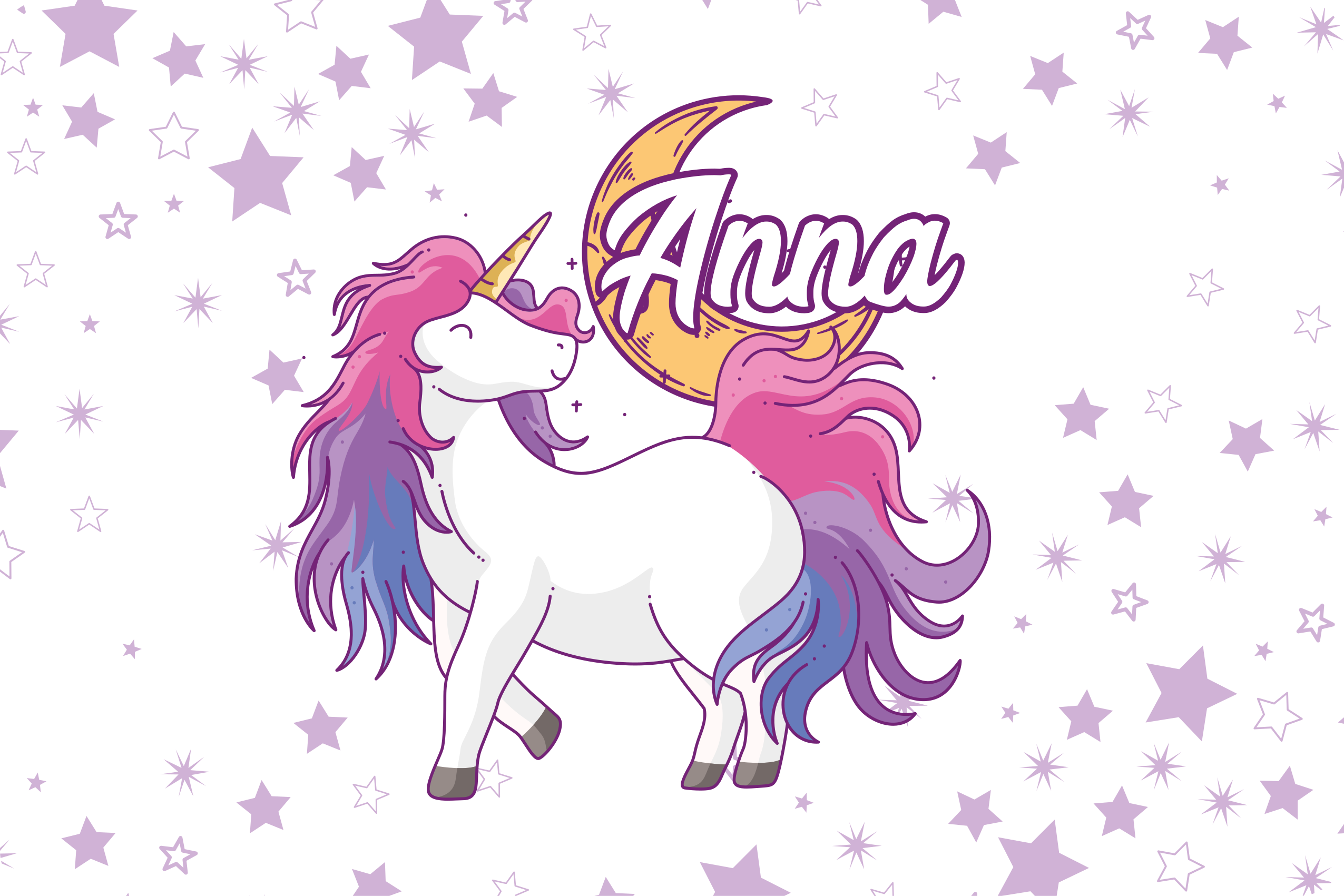 Unicorn-Themed Starry Scene custom floor mat - TenStickers