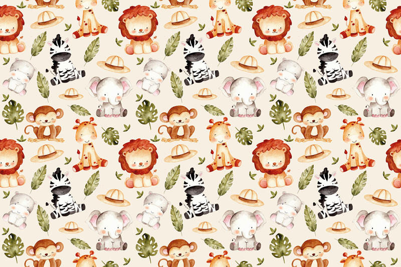 Cute Safari Animals nursery rug - TenStickers