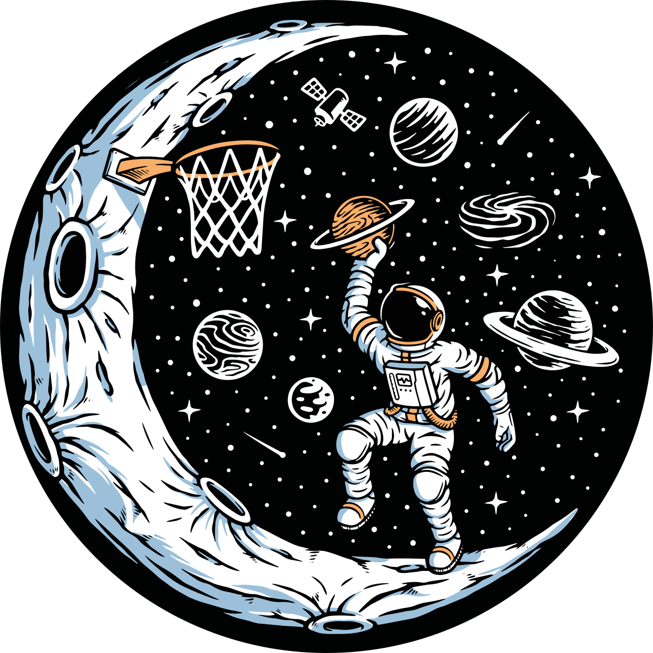 Astronaut Dunking star rug - TenStickers