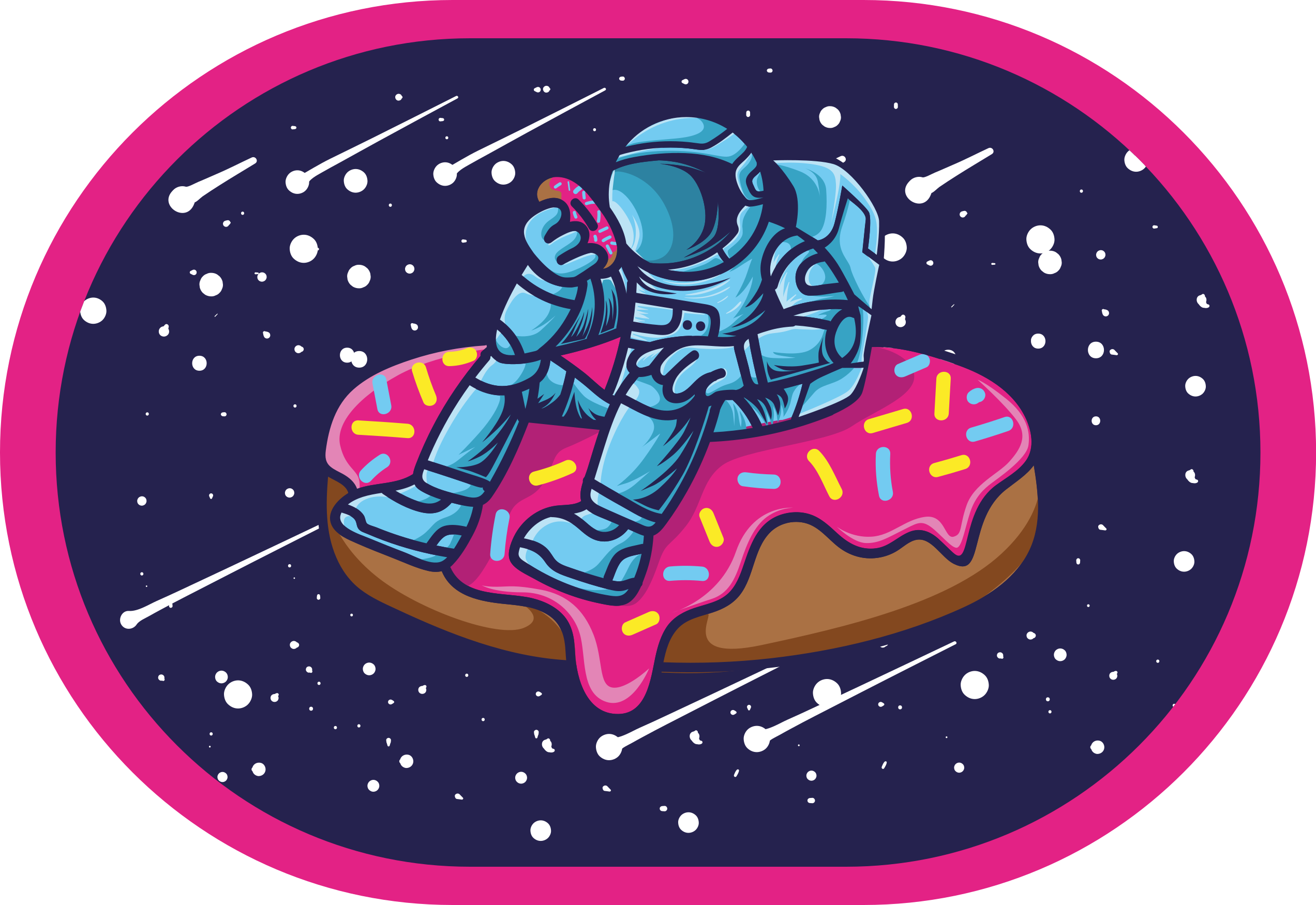 Astronaut On Donut teenage bedroom rug - TenStickers