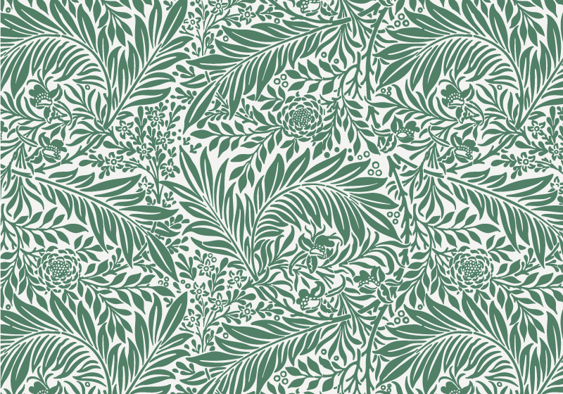 Green Foliage Pattern floral rug - TenStickers