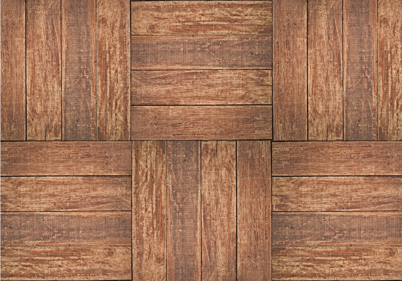 Plank brown texture wood effect rug - TenStickers