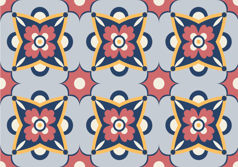 Botanical grey composition mosaic rug - TenStickers