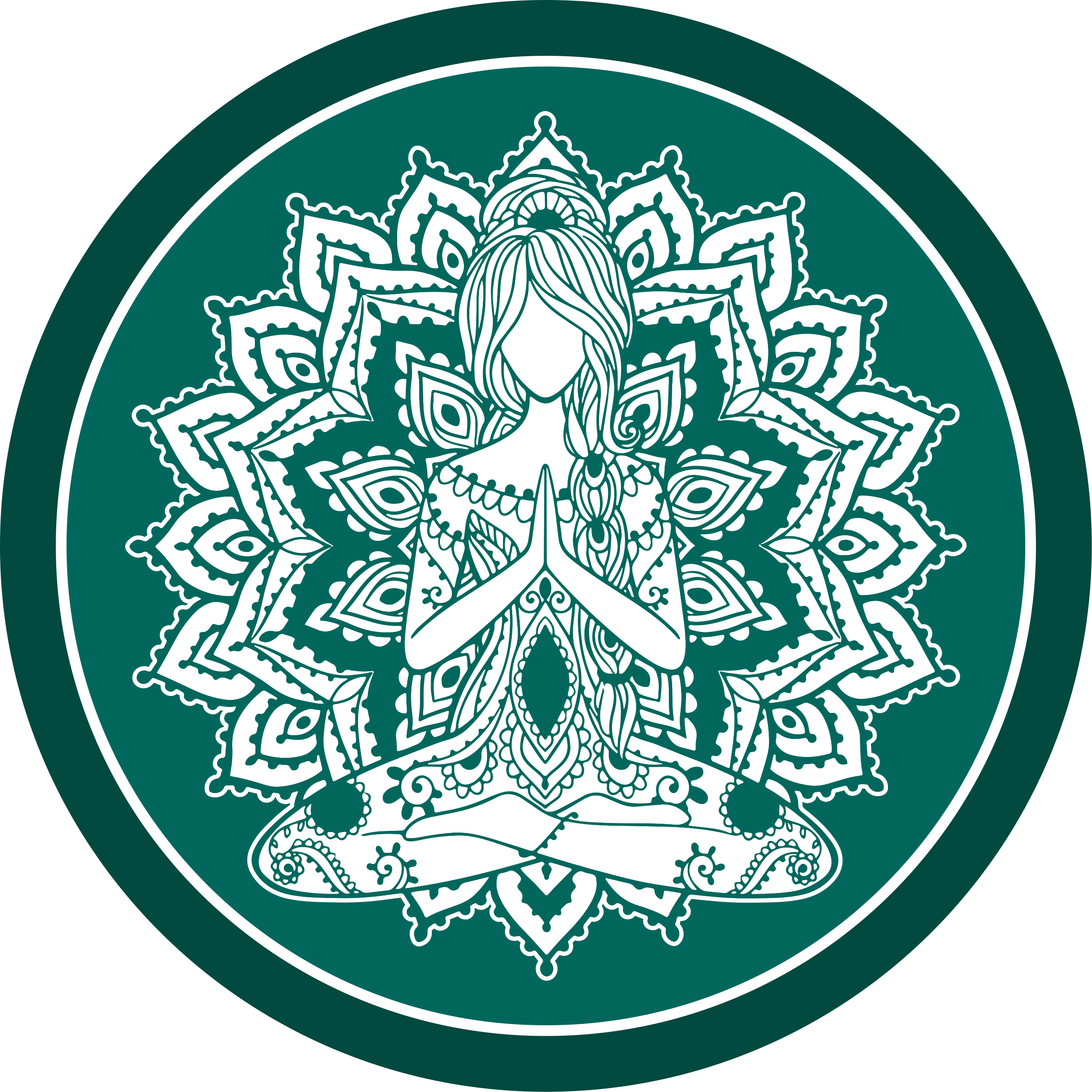Meditative green art mandala rug - TenStickers
