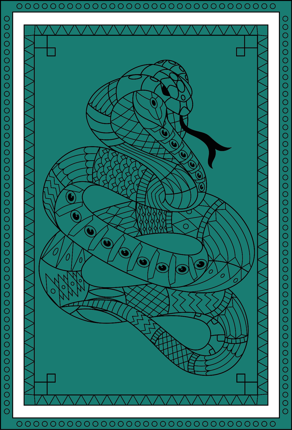 Snake illustration animal mat - TenStickers
