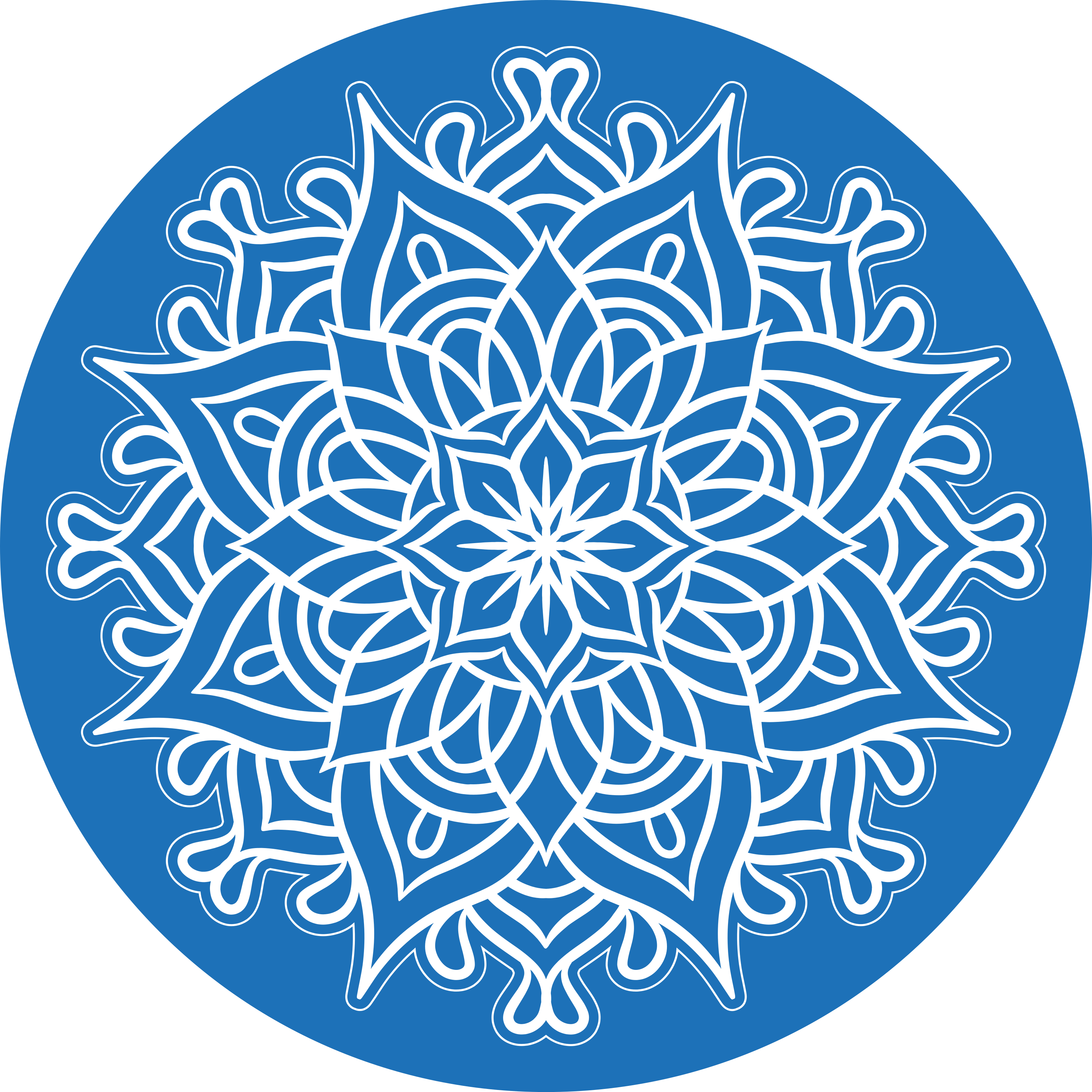 Intricate blue composition mandala rug - TenStickers