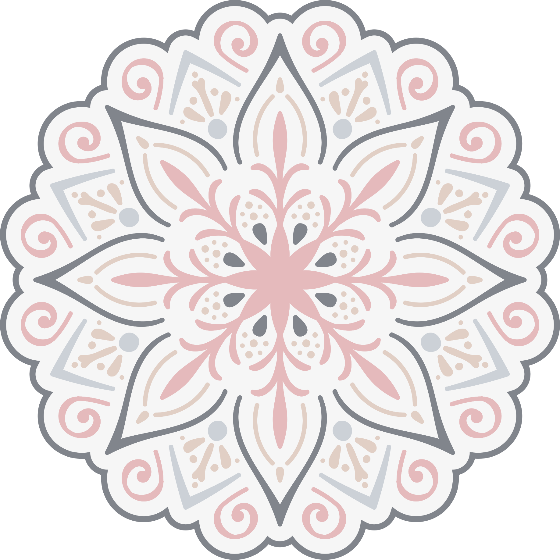 Graceful Floral Element mandala rug - TenStickers