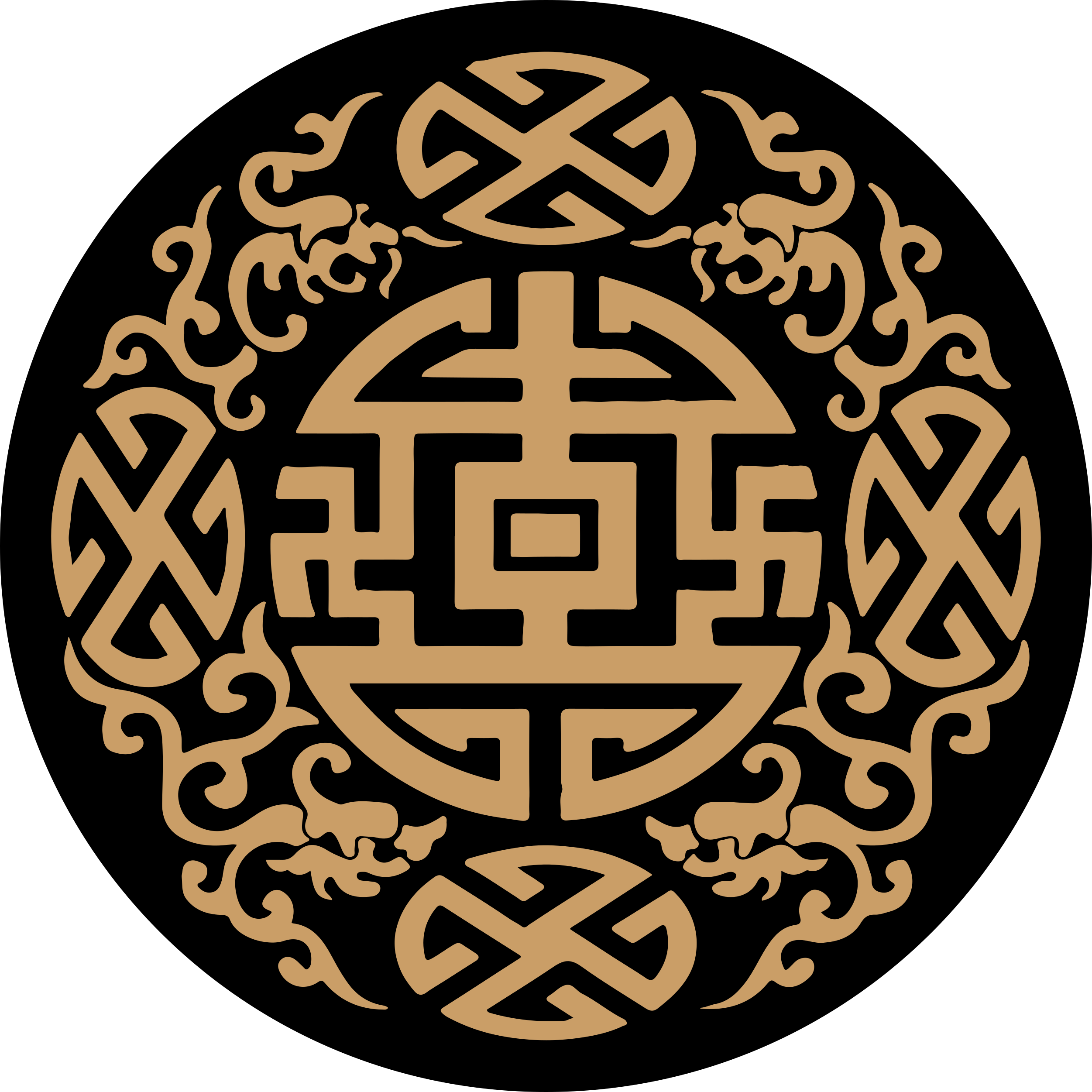 Cultural Symbol Motif circular rug - TenStickers