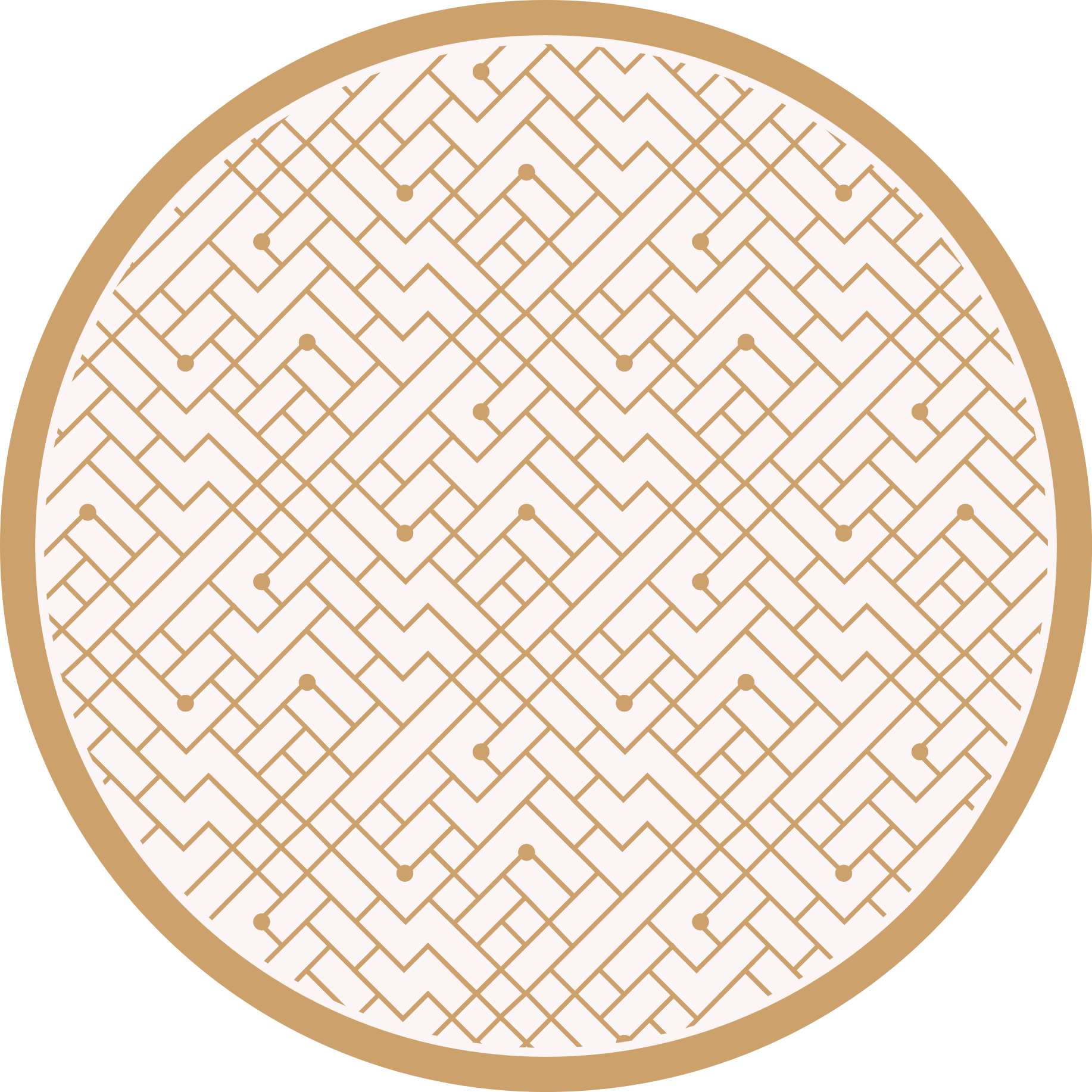 Stylish golden element geometric rug - TenStickers