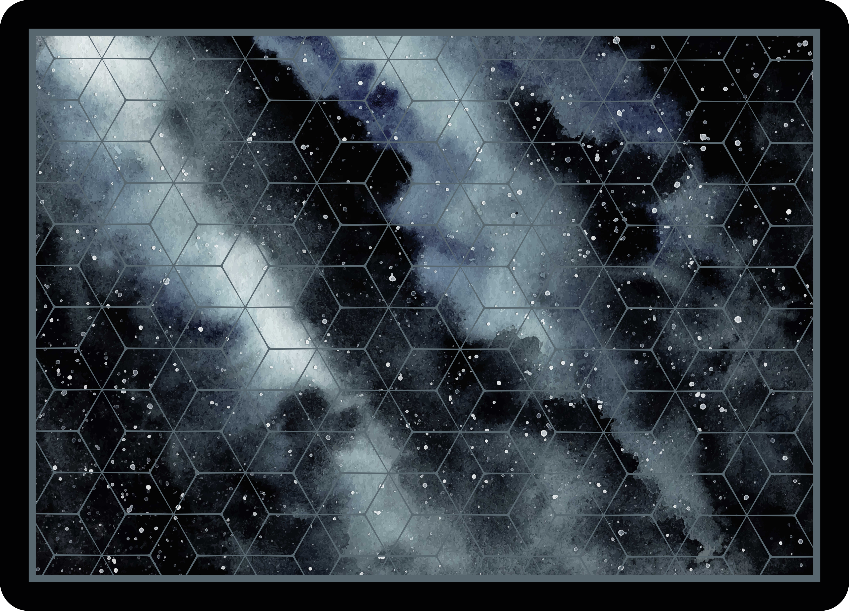 Hexagonal galaxy pattern teenage bedroom rug - TenStickers