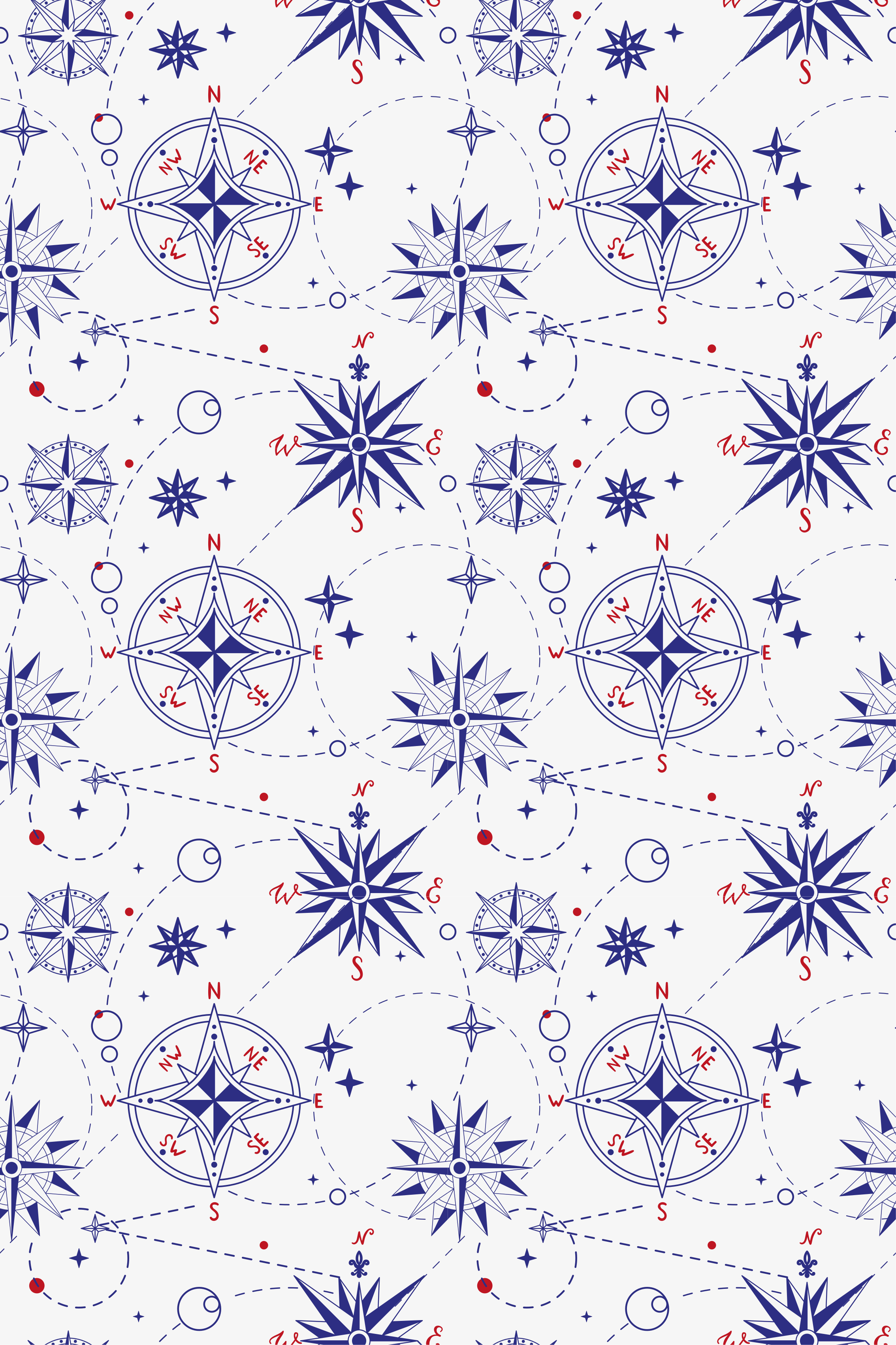 Nautical compass motif bathroom mat - TenStickers