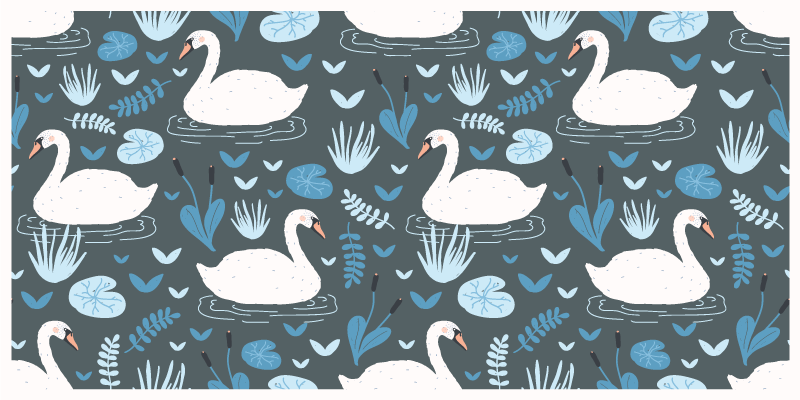 Elegant Swan Pattern nature rug - TenStickers