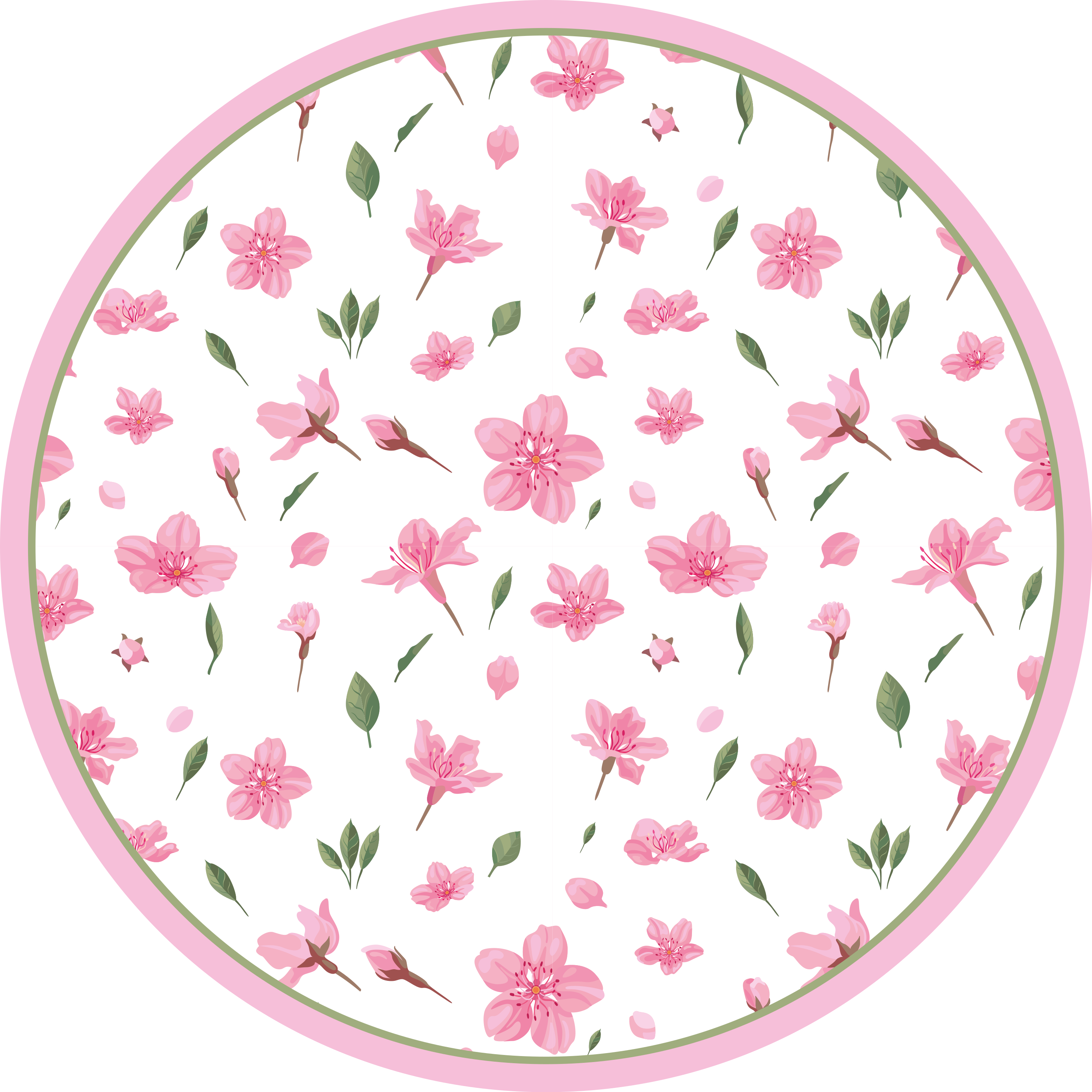 Blooming Pink Flower floral rug - TenStickers