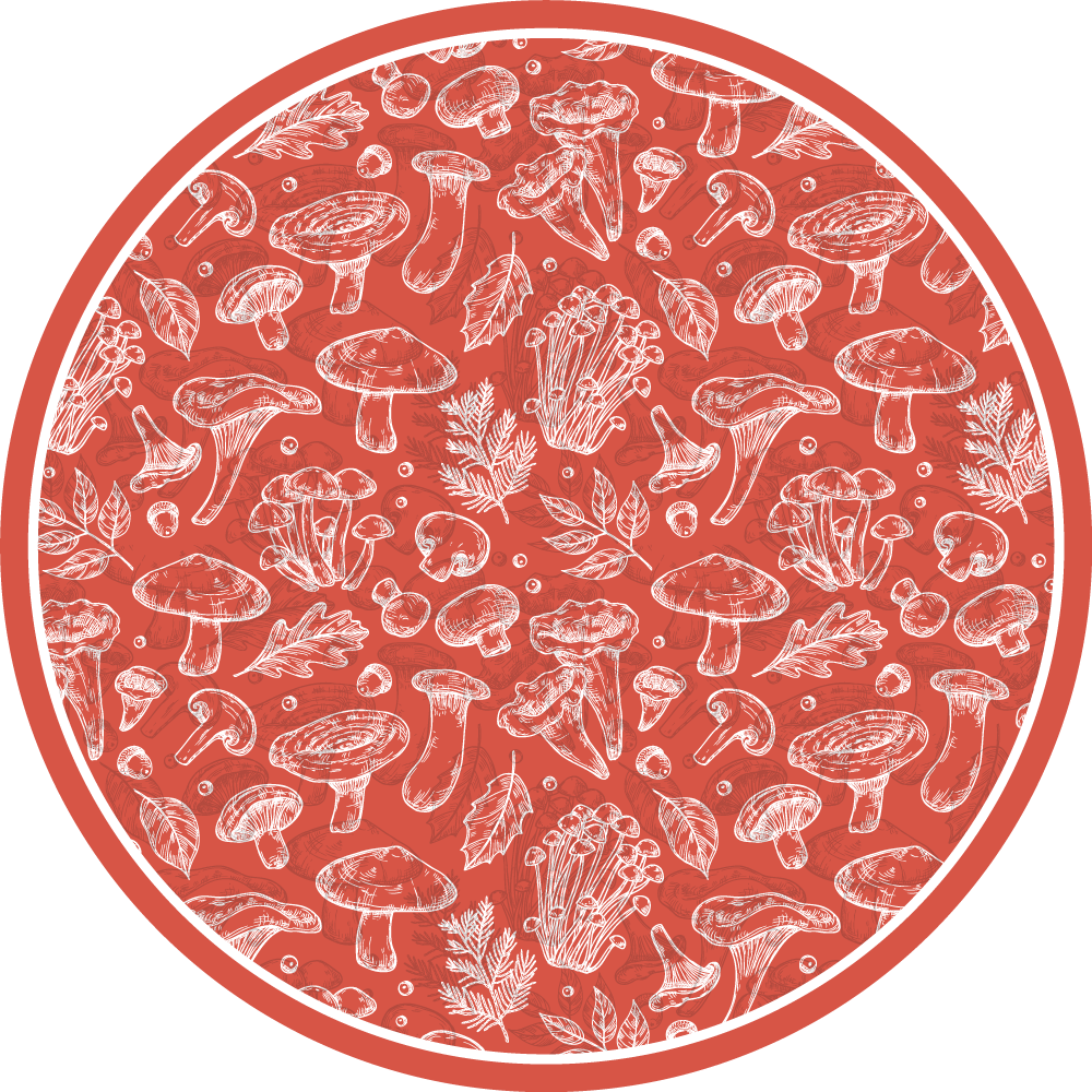 Mushroom Illustration nature rug - TenStickers