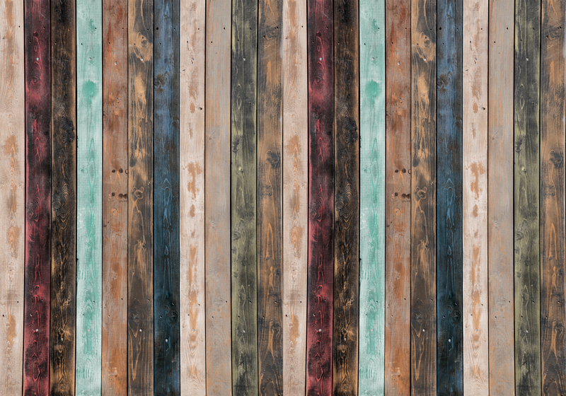 Colorful classic planks wood effect rug - TenStickers