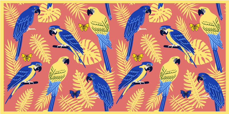 Tropical parrot patterns nature rug - TenStickers