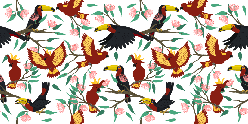 Tropical Birds Delight nature rug - TenStickers