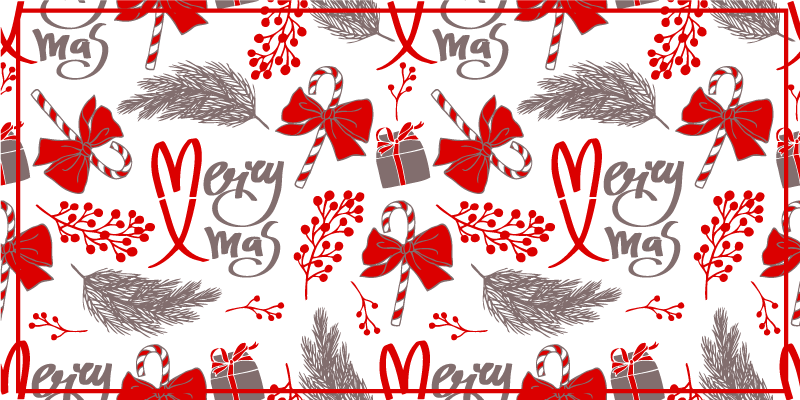 Greetings and hearts christmas rug - TenStickers