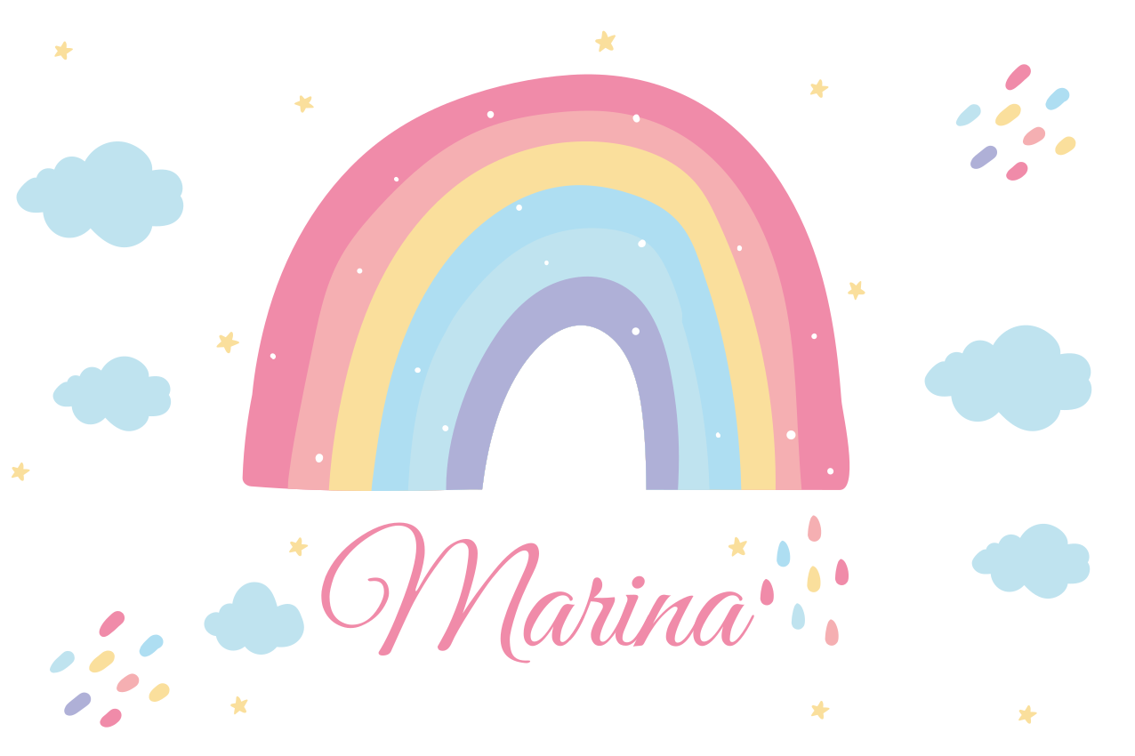 Cute rainbow and cloud in pastel custom mat - TenStickers