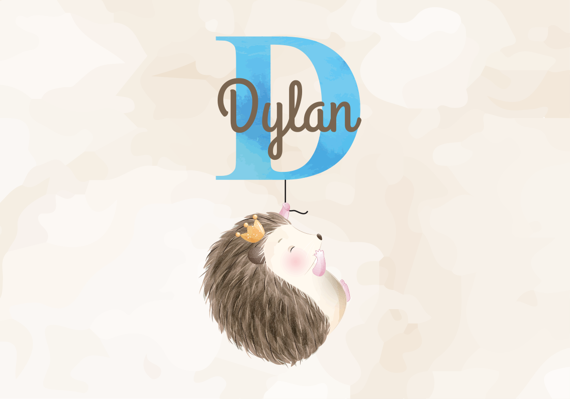 Cute Hedgehog Initial custom floor mat - TenStickers