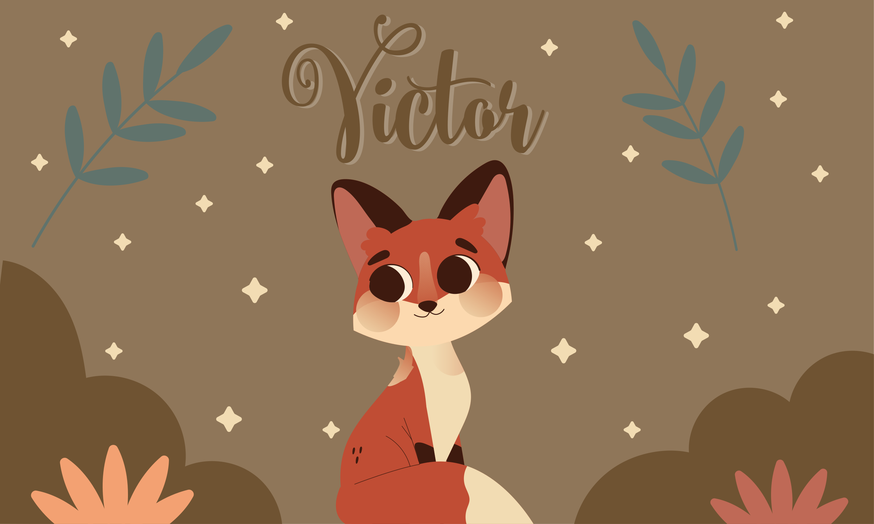 Cute Fox Design custom floor mat - TenStickers