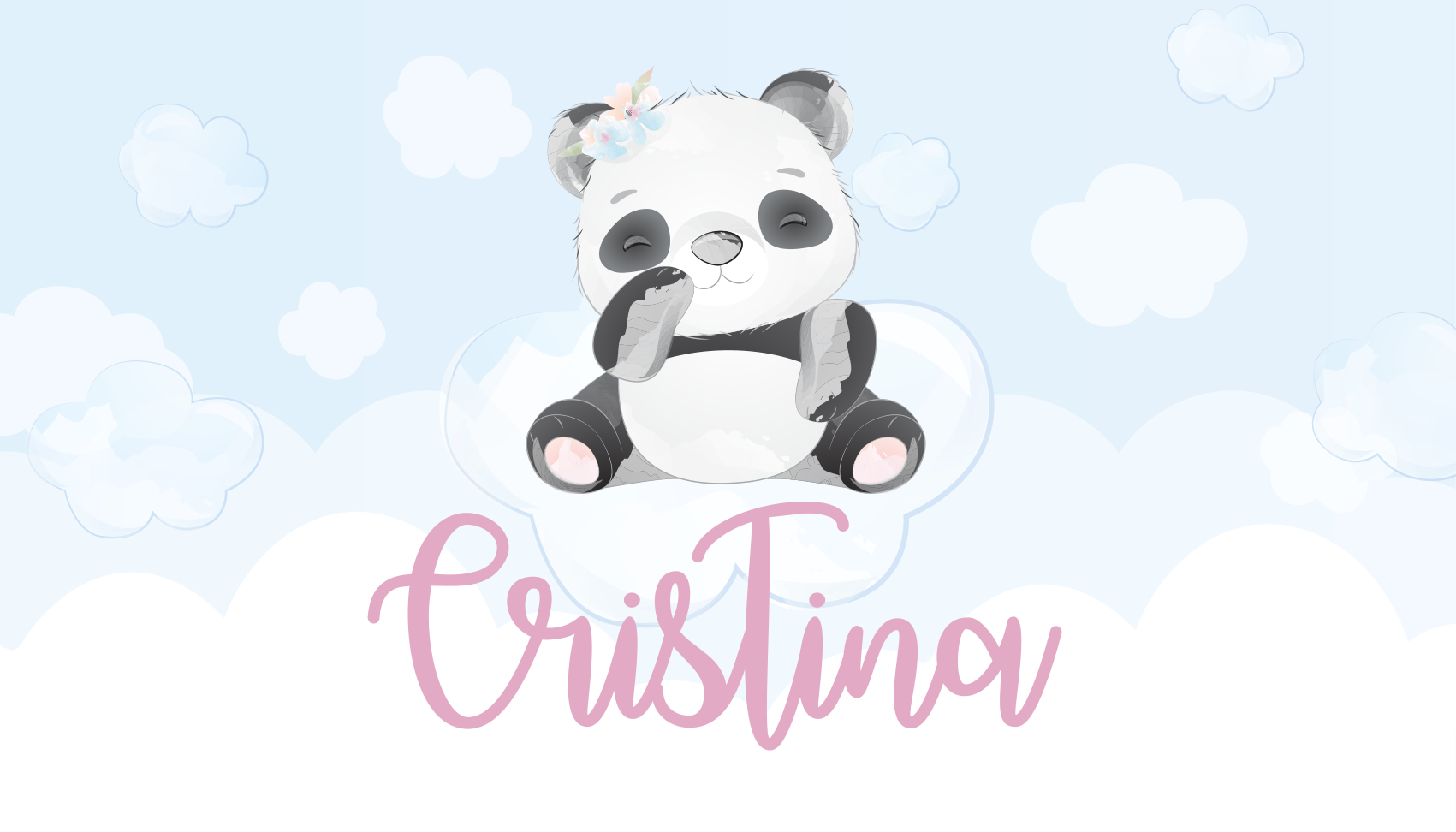 Cute Panda Illustration custom floor mat - TenStickers