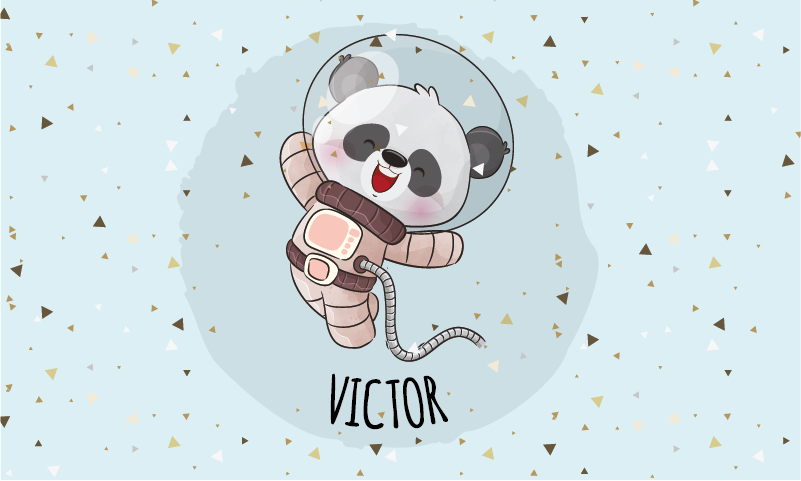 Cute Panda Astronaut custom floor mat - TenStickers