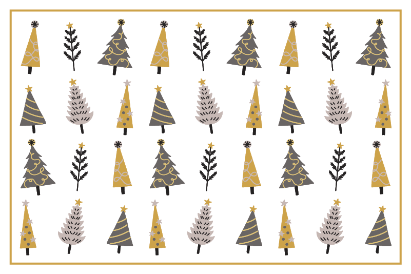 Whimsical Tree Pattern christmas rug - TenStickers