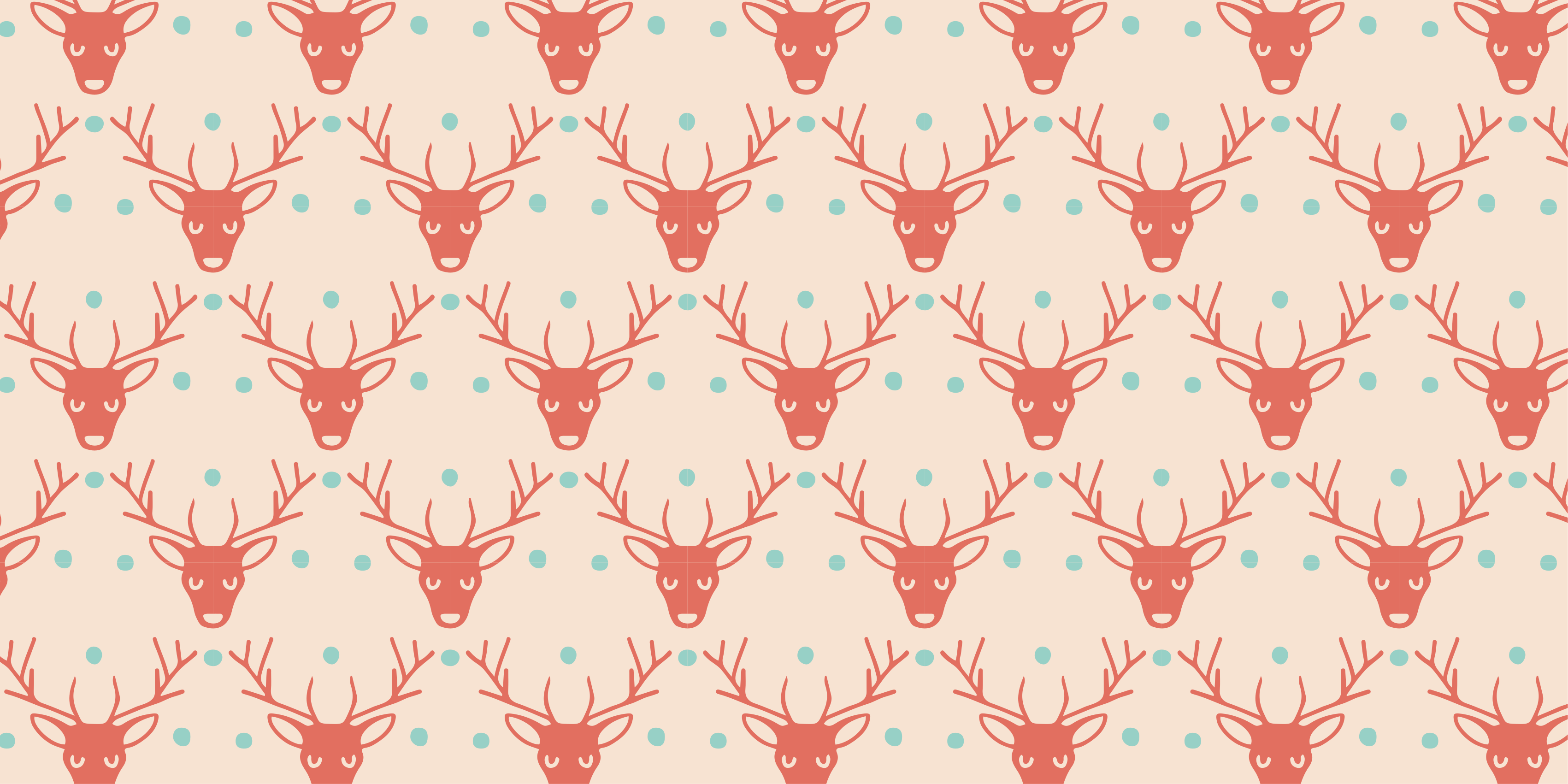 Festive Deer Pattern christmas rug - TenStickers