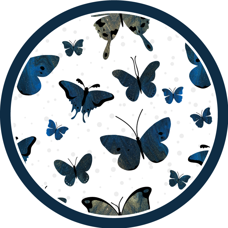 Blue butterflies motif animal mat - TenStickers