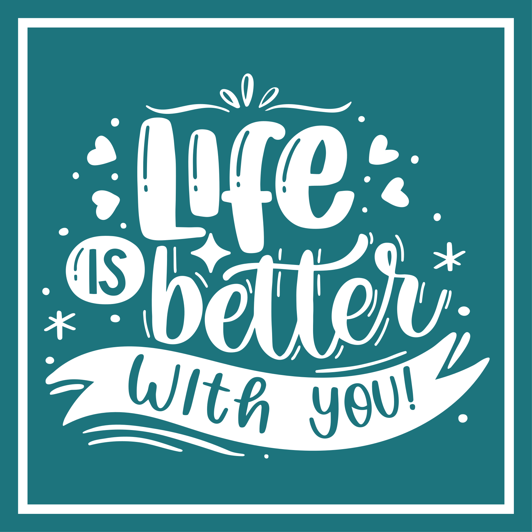 Life is better with you lettering custom rug - TenStickers
