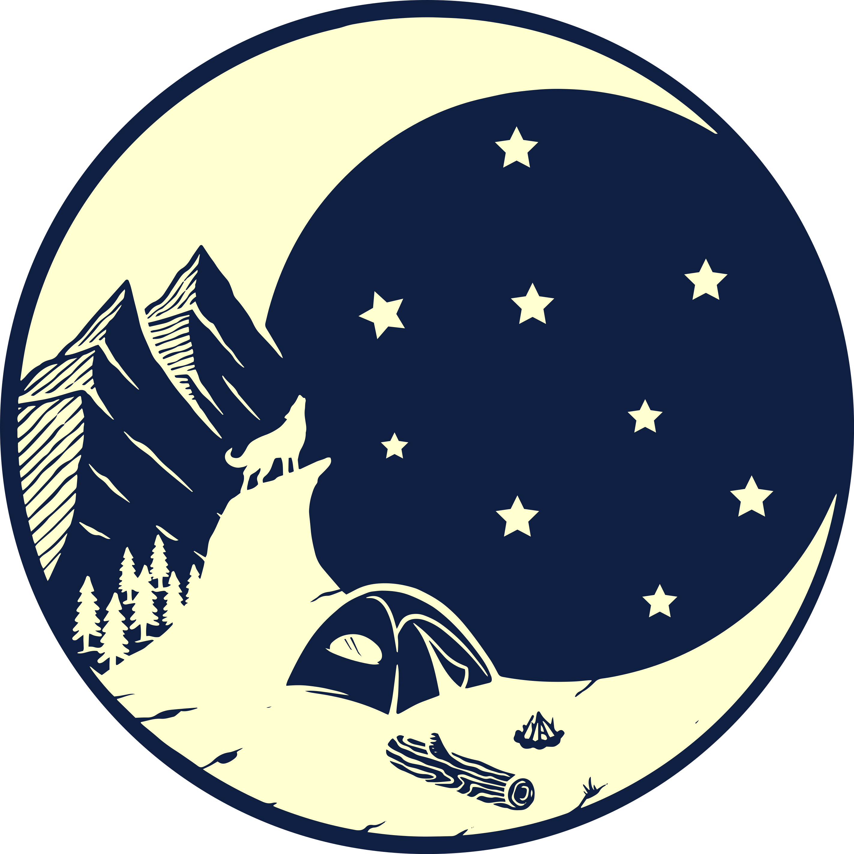 Moonlit Camping Scene nature rug - TenStickers