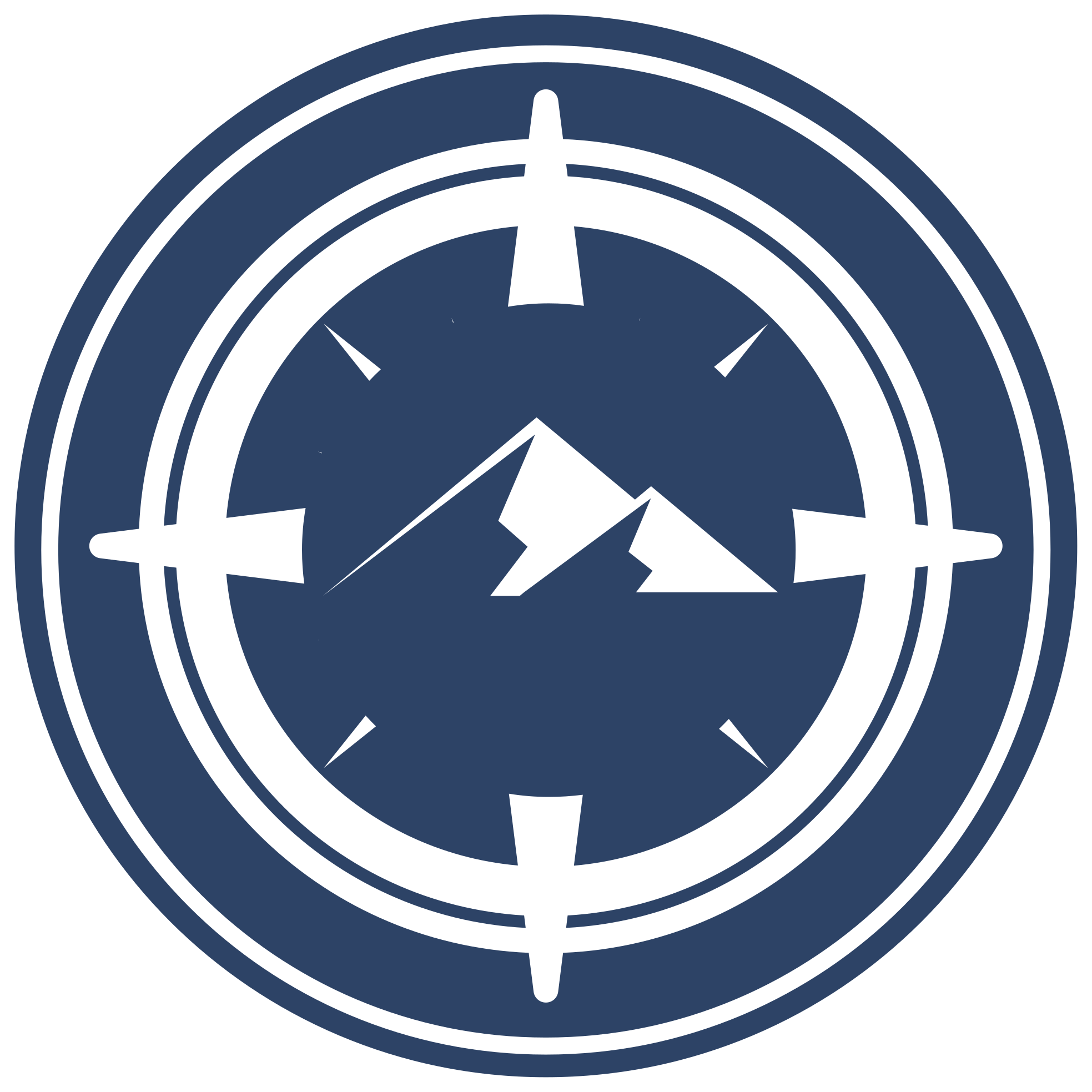 Compass Mountain Design circular rug - TenStickers