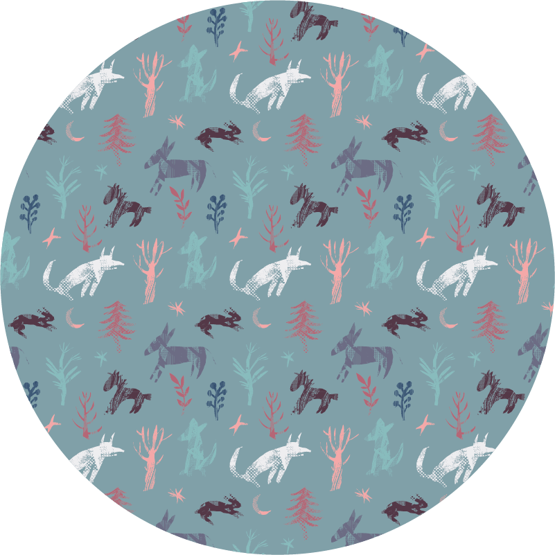 Nature Inspired Creatures animal print rug - TenStickers