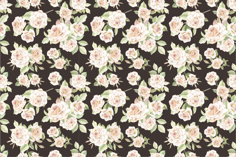 Floral rug with rose floral design - TenStickers