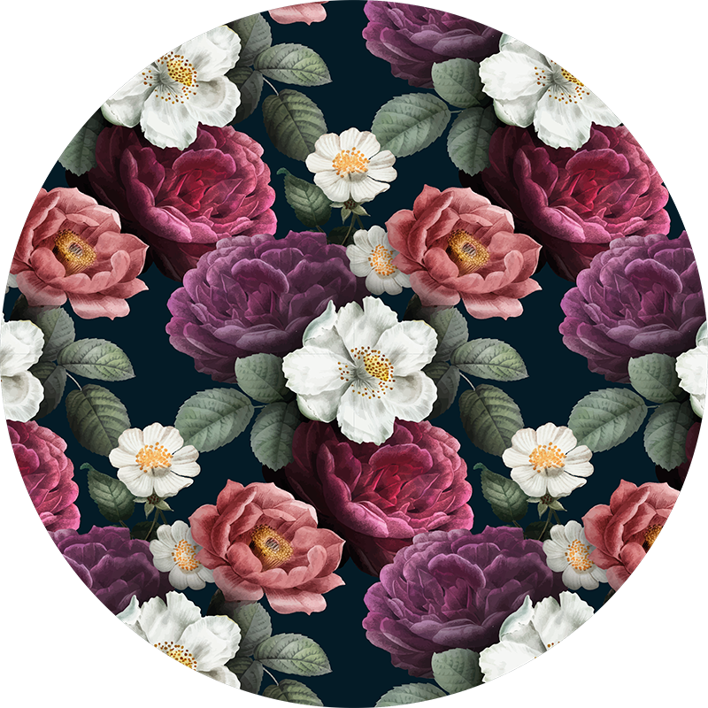 Graceful Botanical Composition floral rug - TenStickers
