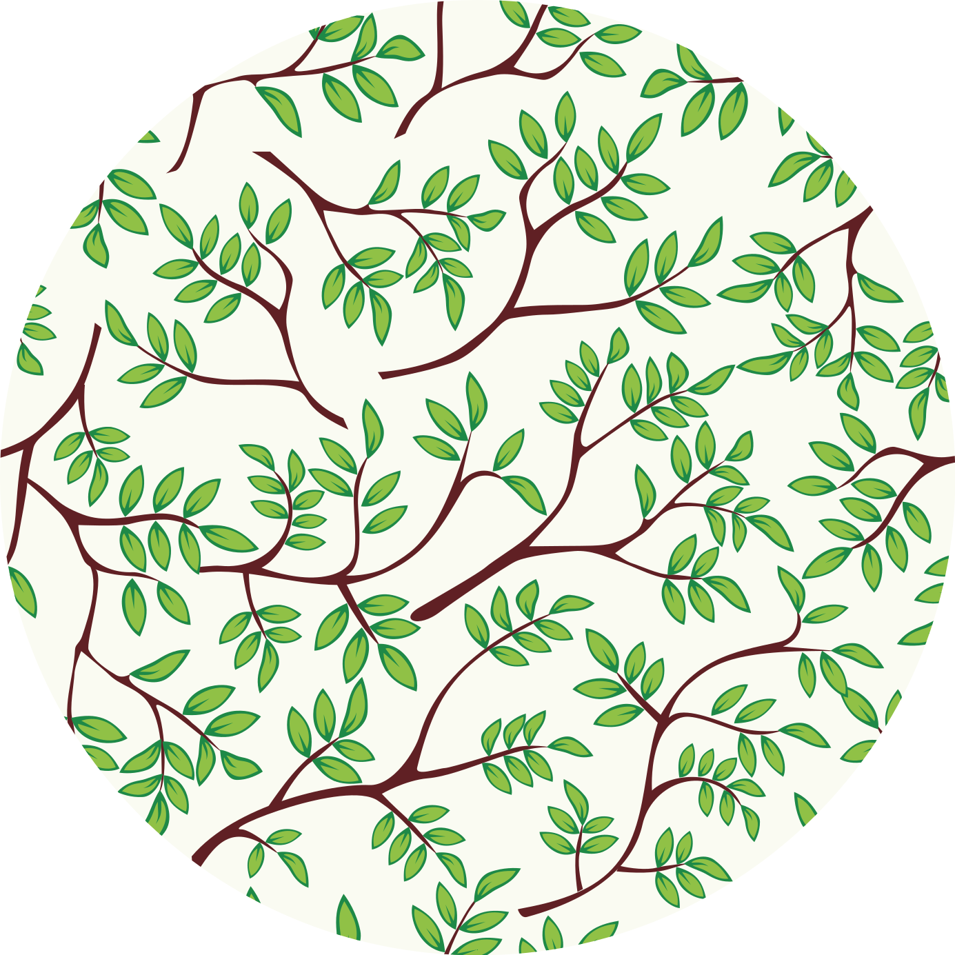 Leafy Branches Pattern nature rug - TenStickers