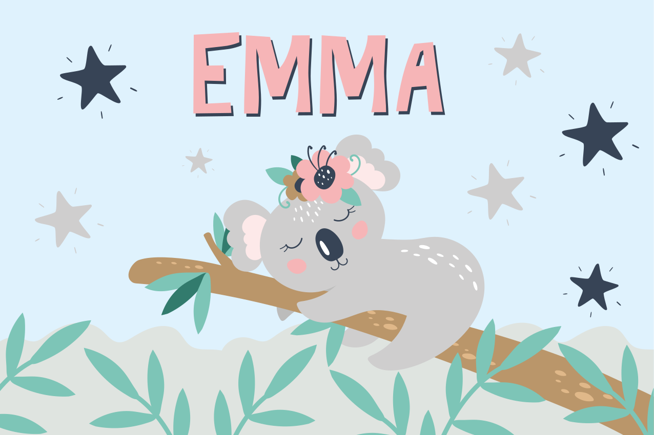 Koala Night custom floor mat - TenStickers