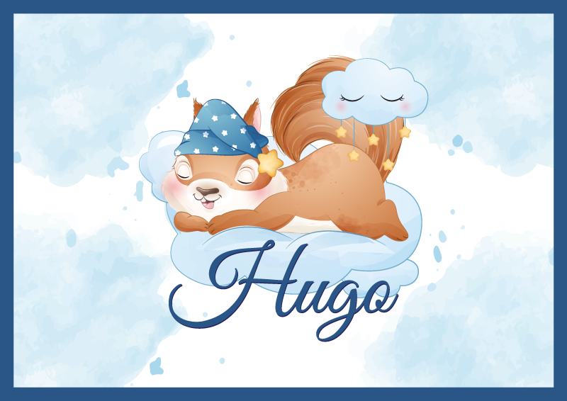 Cute Squirrel Dreaming custom floor mat - TenStickers