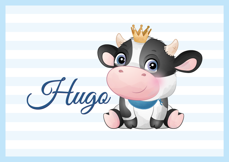 Baby Cow With Name nursery rug - TenStickers
