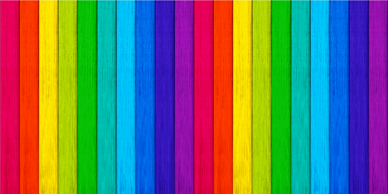 Realistic Rainbow Wooden teen vinyl rug - TenStickers