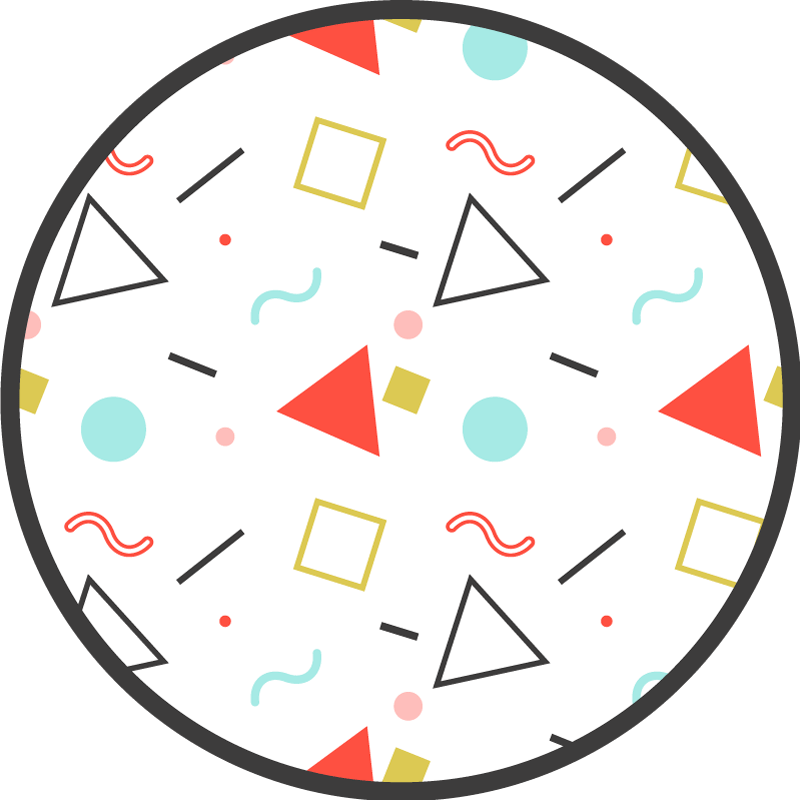 Geometric rug in vibrant colorful shapes - TenStickers