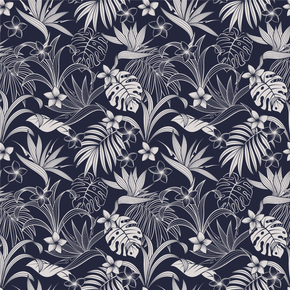 Tropical Floral Pattern nature rug - TenStickers