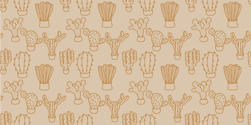 Cactus illustration floral rug - TenStickers
