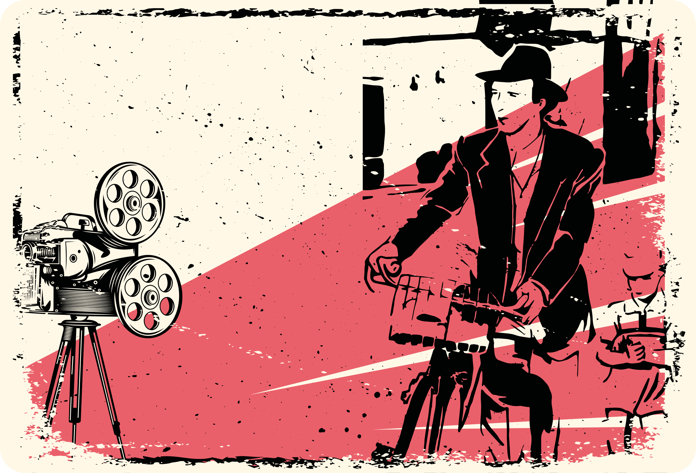 Classic Film Scene vintage rug - TenStickers