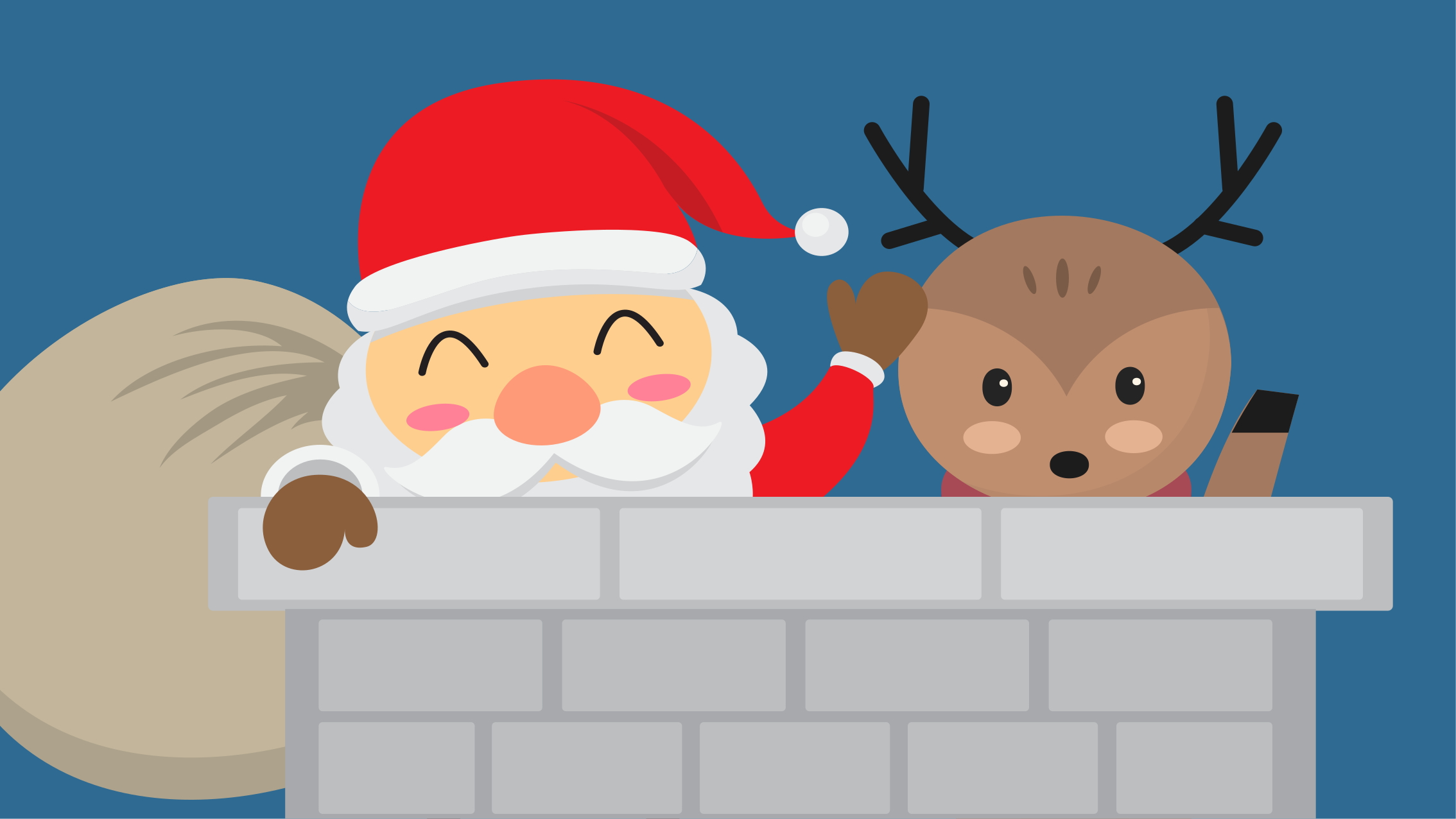 Cheerful Santa Scene christmas rug - TenStickers